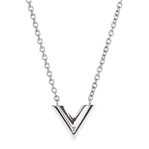 louis vuitton essential v necklace silver|lv essential v necklace.